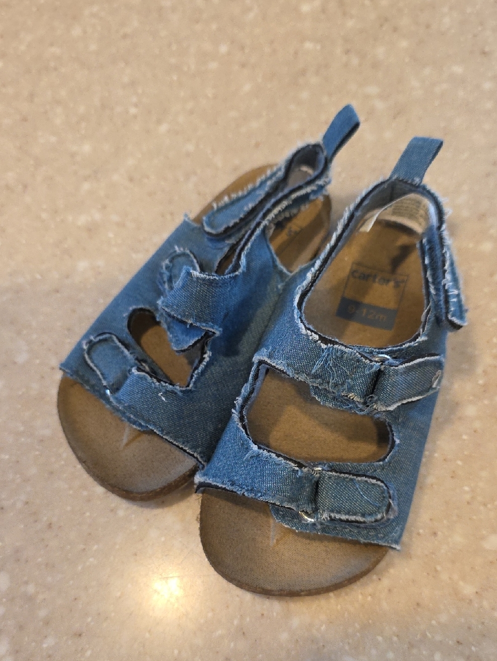 Carter's Distressed Denim Blue Baby/Toddler Sandals